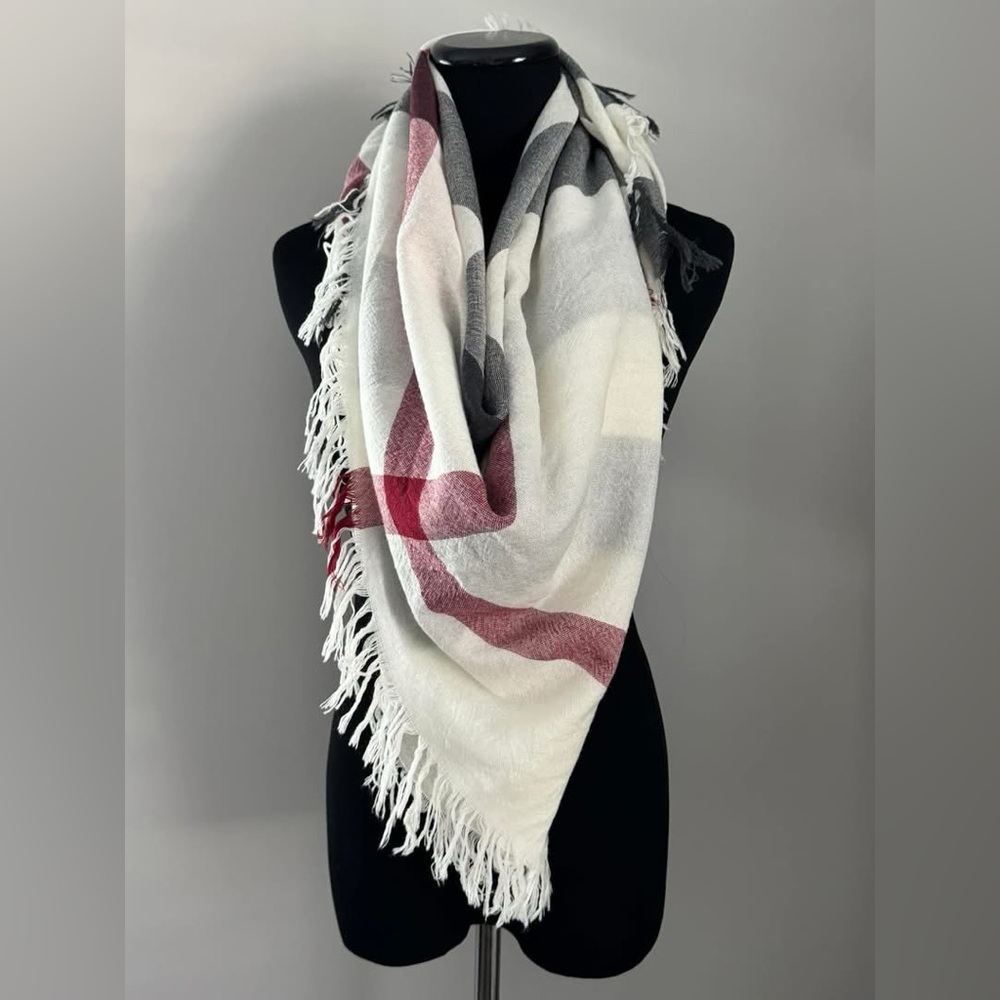 Burberry Ivory Tartan Check Scarf